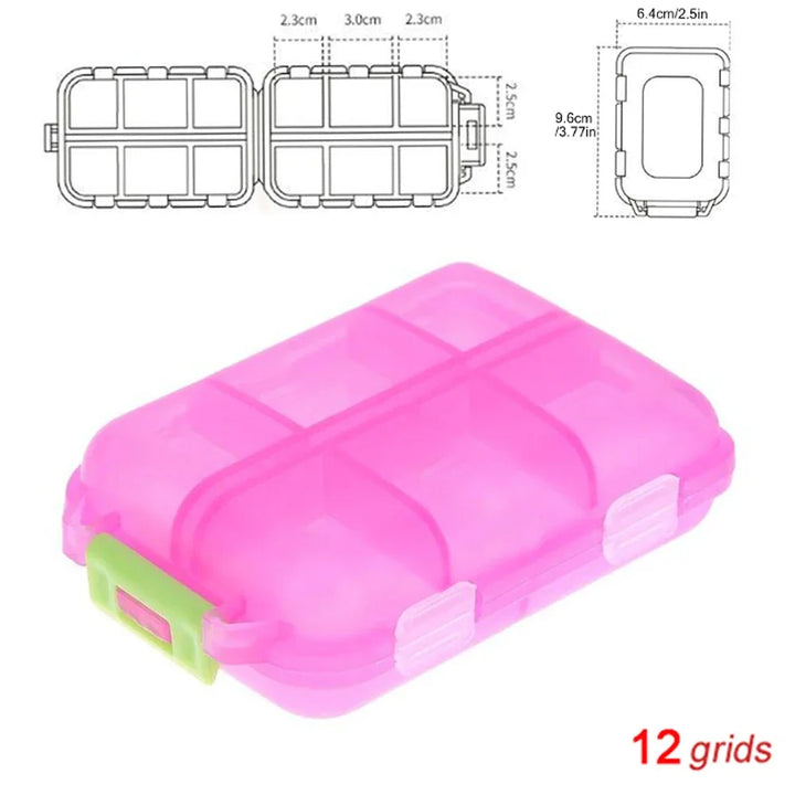 Premium Portable 10-Grid Pill Organizer – Compact Medicine Holder for Vitamins, Fish Oils, and Tablets – Moisture-Proof, Eco