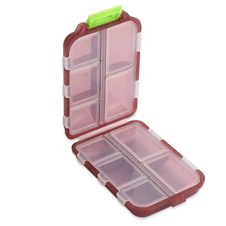 Premium Portable 10-Grid Pill Organizer – Compact Medicine Holder for Vitamins, Fish Oils, and Tablets – Moisture-Proof, Eco-Friendly Wheat Straw Design, Travel-Friendly Storage Case
