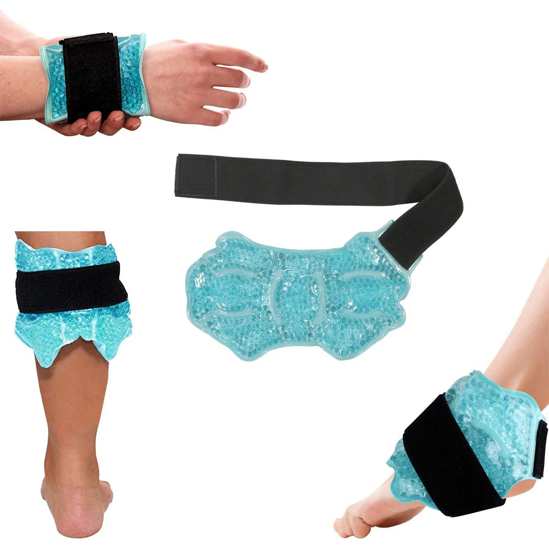 Premium Reusable Ankle Ice Heat Pack for Pain Relief, Hot Cold Compress Gel Wrap for Foot, Knee, Elbow, and Wrist Therapy, 