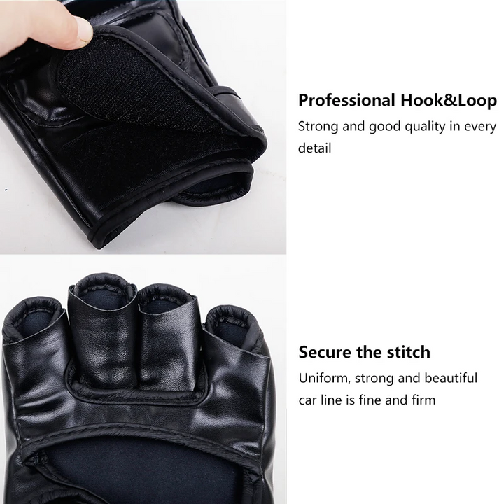 Premium Boxing Gloves for Adults – Professional Combat Training Gloves for Muay Thai, MMA, Kickboxing, & Sanda – Half 