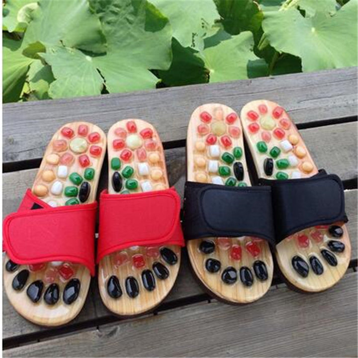 Premium Acupressure Massage Slippers – Natural Stone Foot Massage Shoes for Reflexology – Stimulate Pressure Points, Boost 