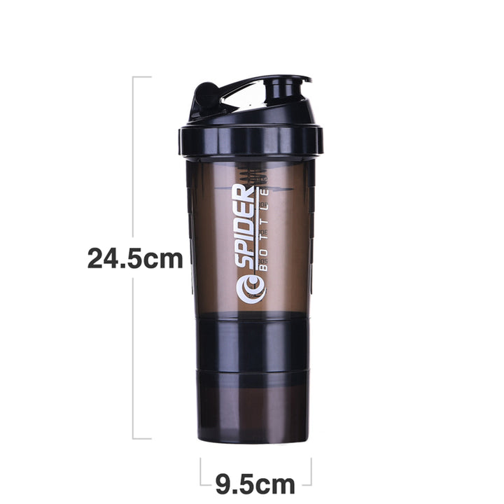 Premium 500ML Portable Protein Powder Shaker Bottle – High Capacity Sports Blender with Powder Case – Plastic Water Cup for Gym & Fitness – Modern, Leak-Proof Design
