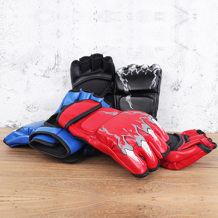 Premium Boxing Gloves for Adults – Professional Combat Training Gloves for Muay Thai, MMA, Kickboxing, & Sanda – Half 