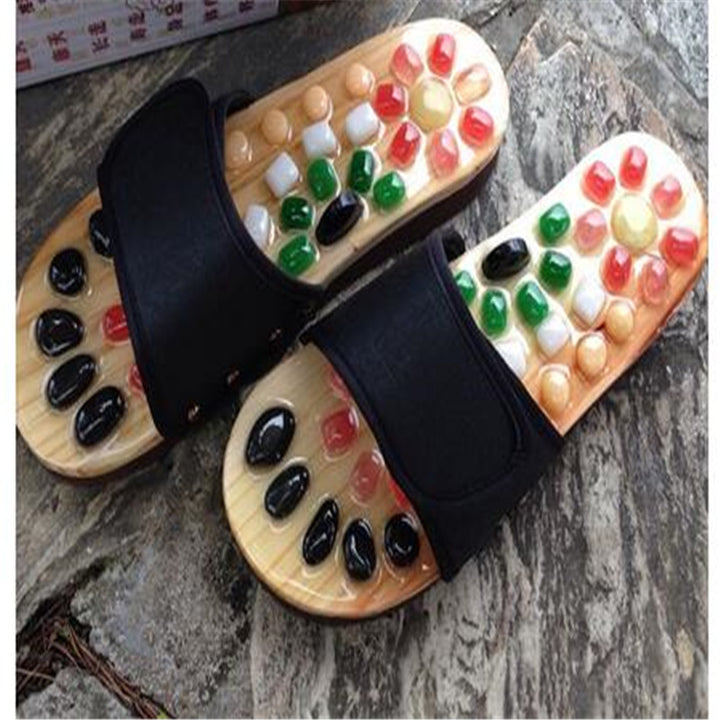 Premium Acupressure Massage Slippers – Natural Stone Foot Massage Shoes for Reflexology – Stimulate Pressure Points, Boost 