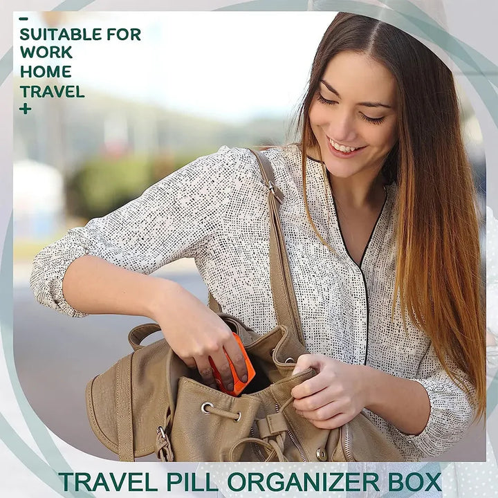 Premium Portable 10-Grid Pill Organizer – Compact Medicine Holder for Vitamins, Fish Oils, and Tablets – Moisture-Proof, Eco