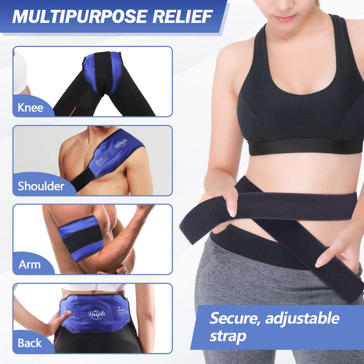 Premium Reusable Lower Back Ice Pack for Pain Relief – Adjustable Hot Cold Compress Therapy Lumbar Brace Support for 