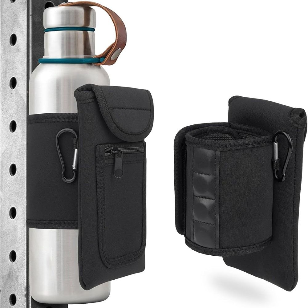 Premium Gym Magnetic Phone Bag – Anti-Slip Sleeve Pouch for 18-40 oz Water Bottle with Pockets for Keys, Cards, Headphones