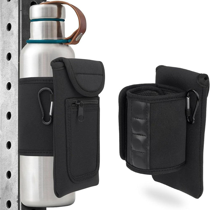 Premium Gym Magnetic Phone Bag – Anti-Slip Sleeve Pouch for 18-40 oz Water Bottle with Pockets for Keys, Cards, Headphones