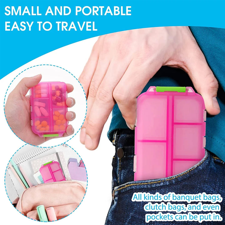 Premium Portable 10-Grid Pill Organizer – Compact Medicine Holder for Vitamins, Fish Oils, and Tablets – Moisture-Proof, Eco