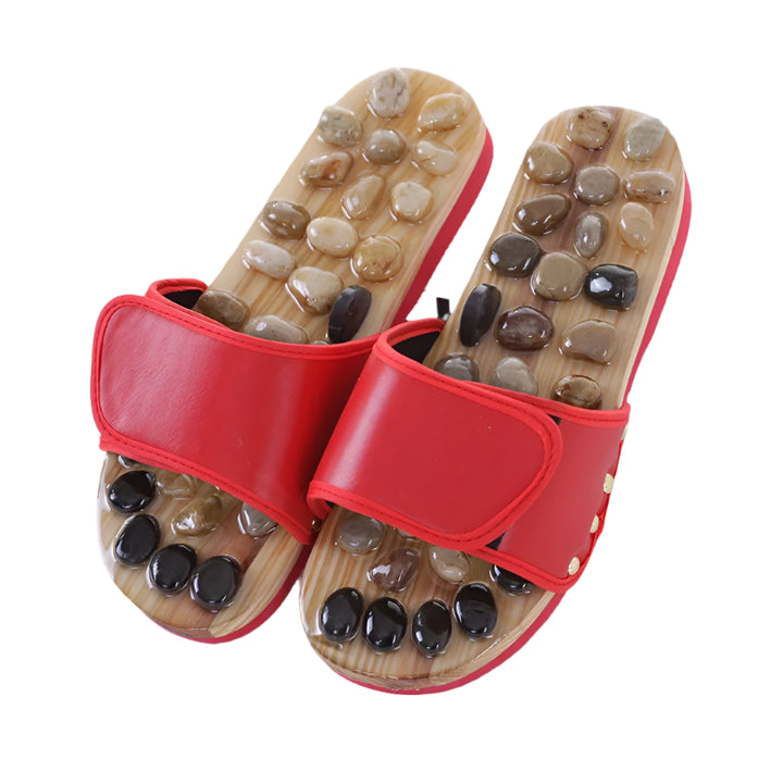 Premium Acupressure Massage Slippers – Natural Stone Foot Massage Shoes for Reflexology – Stimulate Pressure Points, Boost 