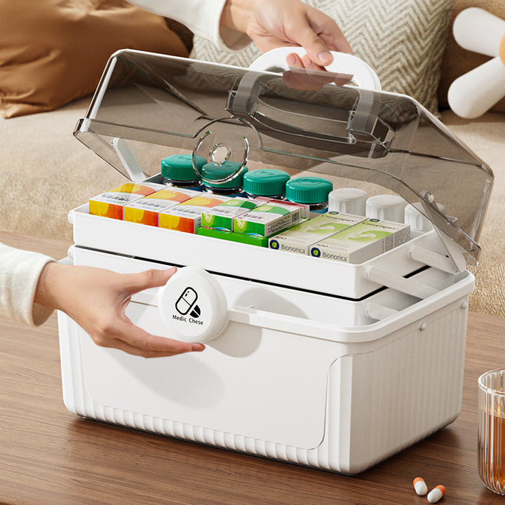 Premium Large Capacity Medicine Box – Multi-Layer Family Organizer, Portable First Aid Kit for Home, Travel, and Daily Use, 