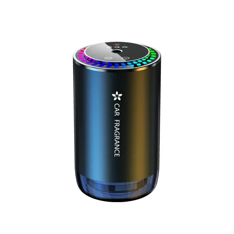Premium 3-in-1 Car Air Freshener – Aromatherapy Essential Oil Diffuser with Adjustable Starry Sky Light, Music Rhythm Display