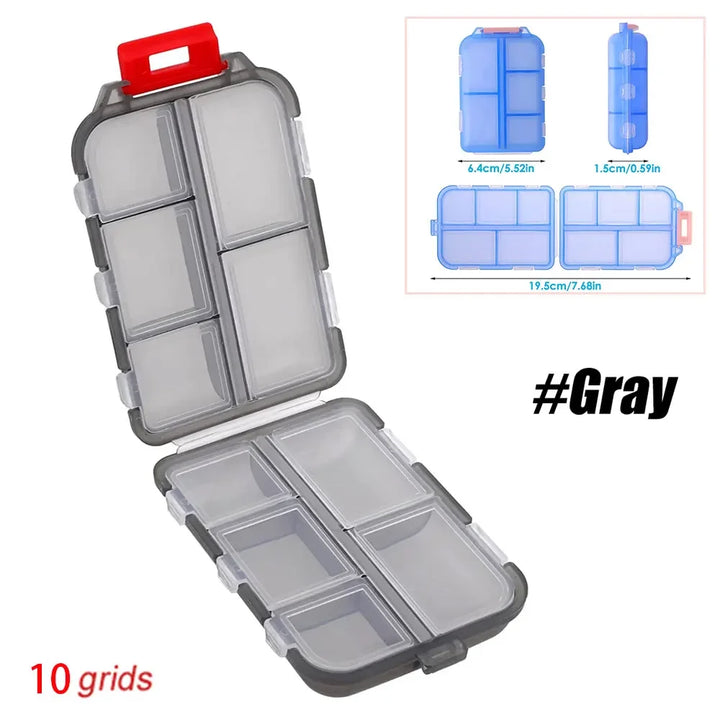 Premium Portable 10-Grid Pill Organizer – Compact Medicine Holder for Vitamins, Fish Oils, and Tablets – Moisture-Proof, Eco