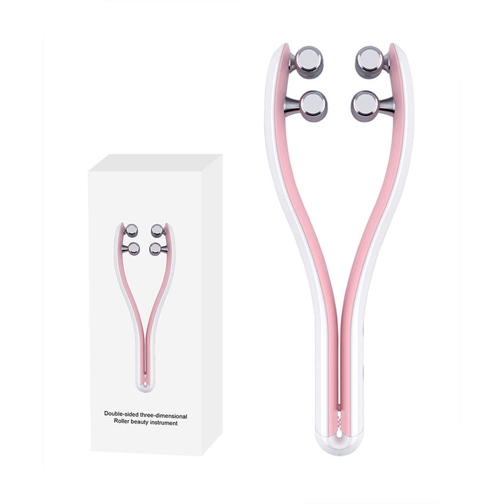 Premium Face Lifting Roller Facial Massager, 3D Y Shape Beauty Tool with EMS Microcurrent, Adjustable Speed, Skin Tightenin