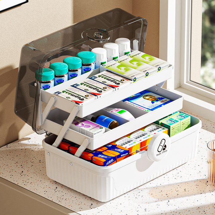 Premium Large Capacity Medicine Box – Multi-Layer Family Organizer, Portable First Aid Kit for Home, Travel, and Daily Use, 