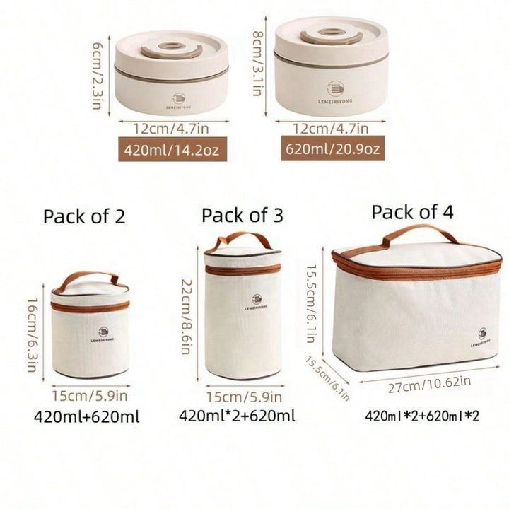 Premium Insulated 304 Stainless Steel Lunch Box – Multi-Layer Design, Microwave Safe, Durable, Leak-Proof, Perfect for On-the