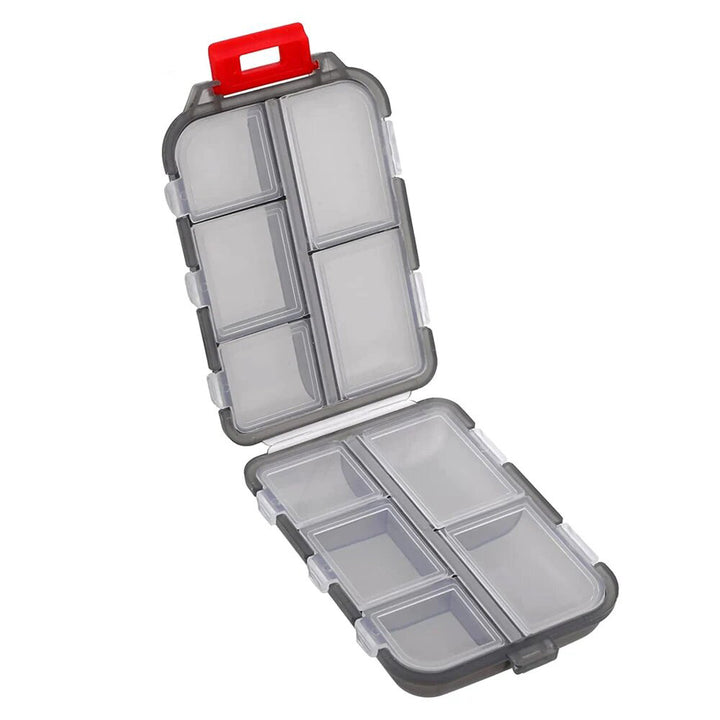 Premium Portable 10-Grid Pill Organizer – Compact Medicine Holder for Vitamins, Fish Oils, and Tablets – Moisture-Proof, Eco-Friendly Wheat Straw Design, Travel-Friendly Storage Case