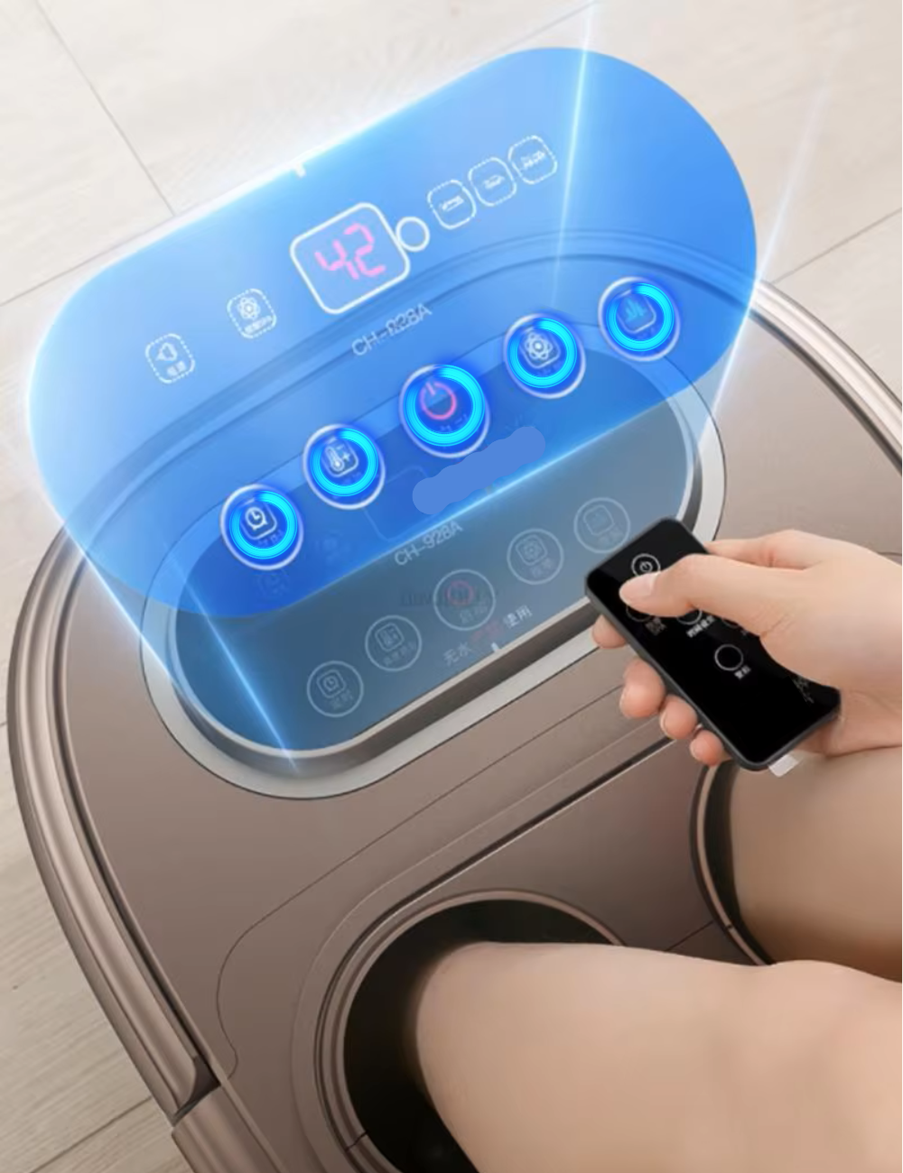 Premium Foot Spa Bath Massager with Heat, 12 Rollers, Digital Control, Pedicure Stone for Acupressure Shiatsu Massage, Foot Pain Relief, Adjustable Temperature, Home Foot Soak Therapy