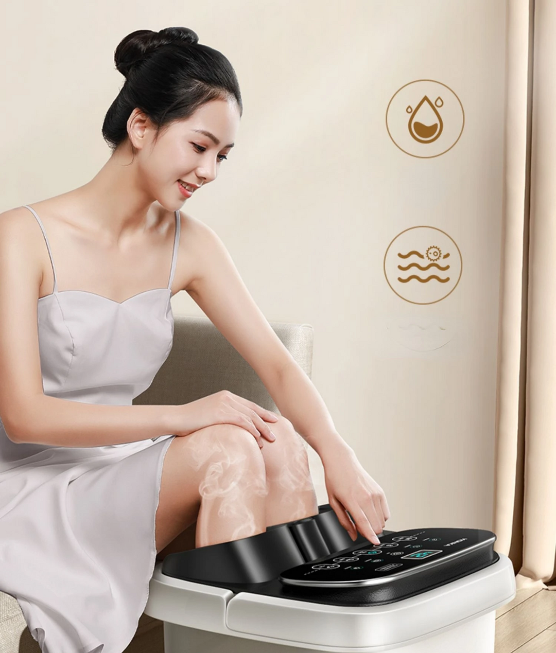 Premium Foot Spa Bath Massager with Heat, 12 Rollers, Digital Control, Pedicure Stone for Acupressure Shiatsu Massage, Foot Pain Relief, Adjustable Temperature, Home Foot Soak Therapy