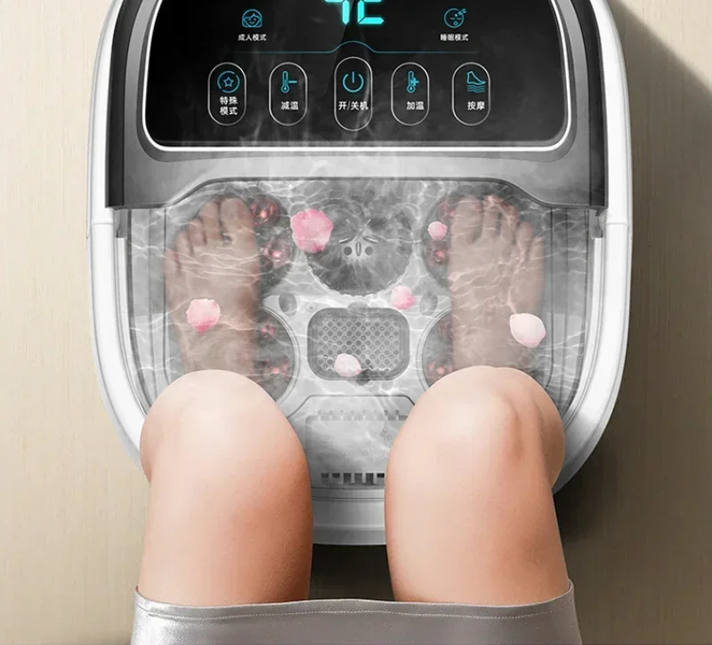 Premium Foot Spa Bath Massager with Heat, 12 Rollers, Digital Control, Pedicure Stone for Acupressure Shiatsu Massage, Foot Pain Relief, Adjustable Temperature, Home Foot Soak Therapy