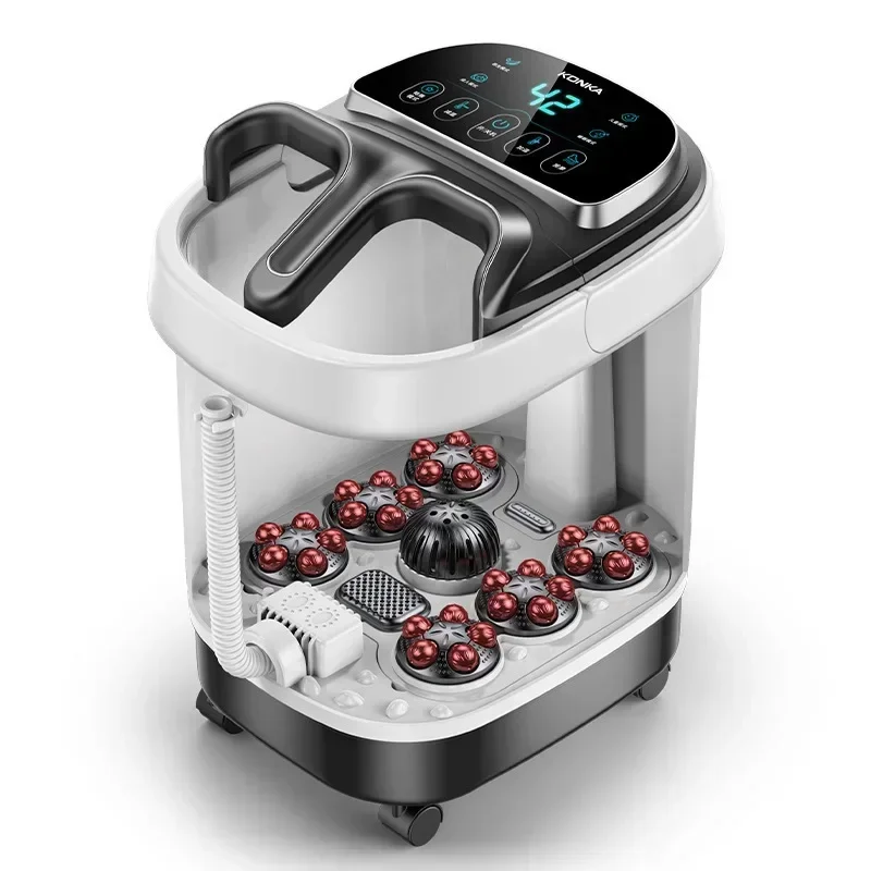 Premium Foot Spa Bath Massager with Heat, 12 Rollers, Digital Control, Pedicure Stone for Acupressure Shiatsu Massage, Foot Pain Relief, Adjustable Temperature, Home Foot Soak Therapy