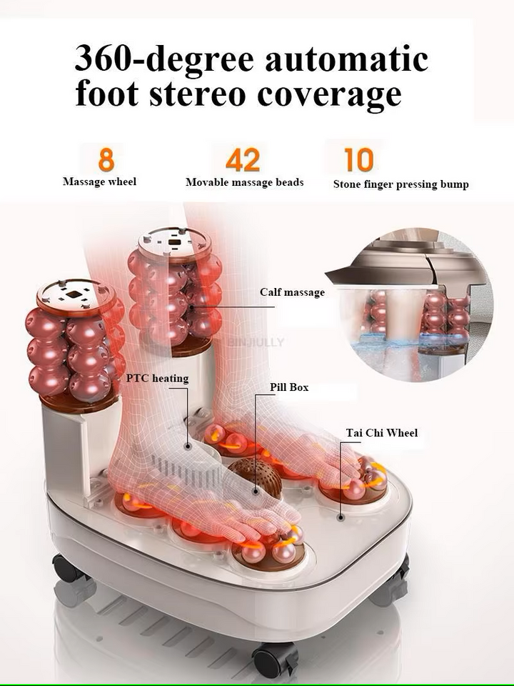 Premium Foot Spa Bath Massager with Heat, 12 Rollers, Digital Control, Pedicure Stone for Acupressure Shiatsu Massage, Foot Pain Relief, Adjustable Temperature, Home Foot Soak Therapy