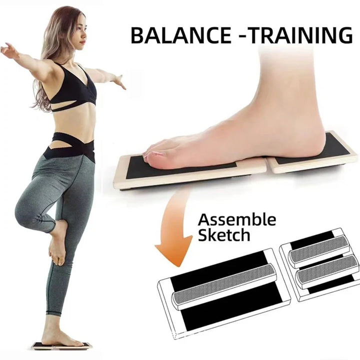 Premium Ankle Balance Board – Foot Strengthener for Pilates & Stability Training, Relieves Plantar Fasciitis, Improves Balance & Posture, Wood Design for Ankle Sprain Rehab, 30cm x 10.8cm