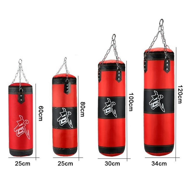 Premium Heavy Punching Sandbag – Durable Boxing Bag with Metal Chain Hook – Kick, Karate, Taekwondo Training – Includes  