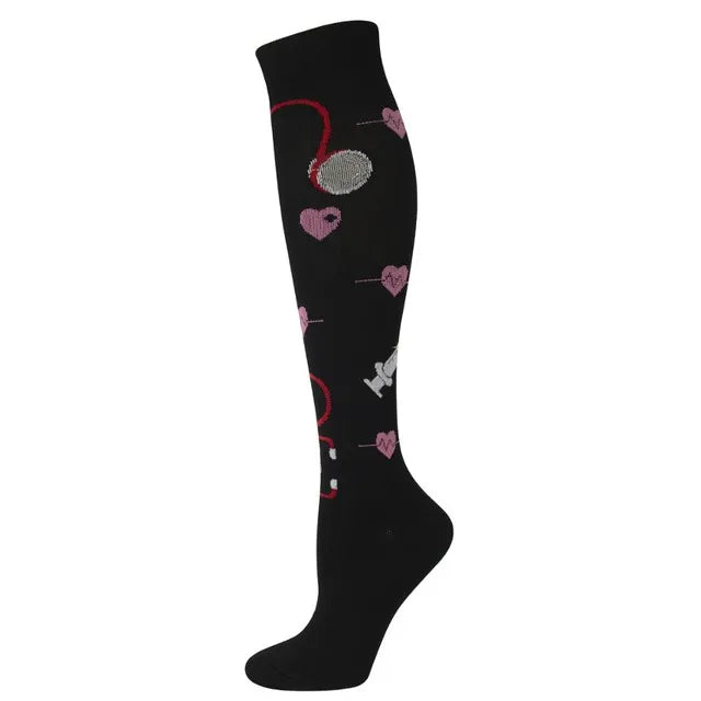 Premium Cycling Compression Socks for Men & Women – Prevent Varicose Veins, Edema & Diabetes – Knee Support for Running,
