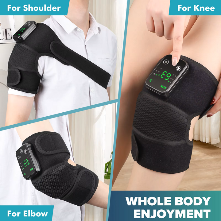 Premium Electrically Heated Shoulder Pads - USB Charging, 3 Heating Levels, 5000mAh Battery, Vibration Massage Device for Pain Relief and Muscle Relaxation
