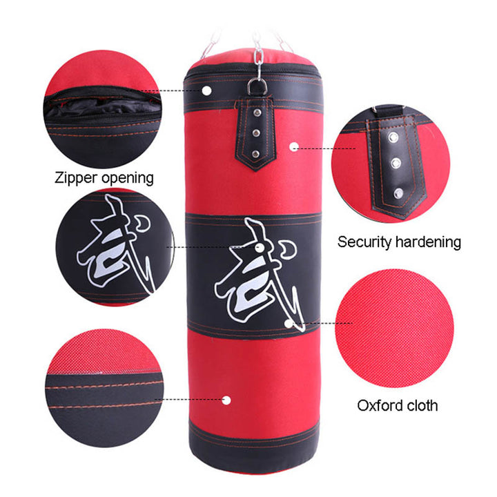 Premium Heavy Punching Sandbag – Durable Boxing Bag with Metal Chain Hook – Kick, Karate, Taekwondo Training – Includes  