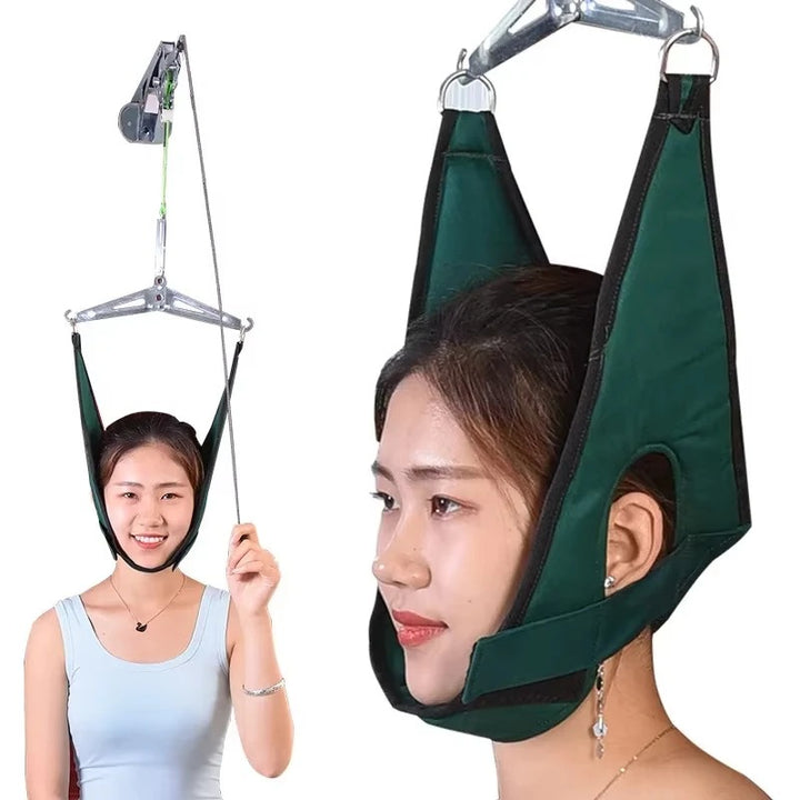 High-Quality Cervical Neck Traction Device for Home Use, Over-Door Neck Stretcher Hammock, Pain Relief & Spine Correction Brace for Physical Therapy
