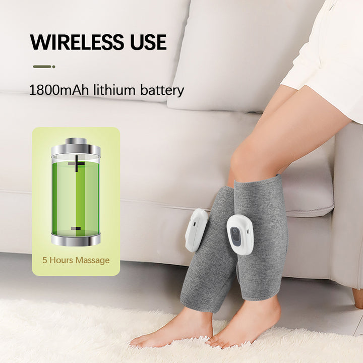 Premium Electric Leg Massager - Wireless, Rechargeable Air Compression Calf Massage for Muscle Relief & Relaxation | Health 