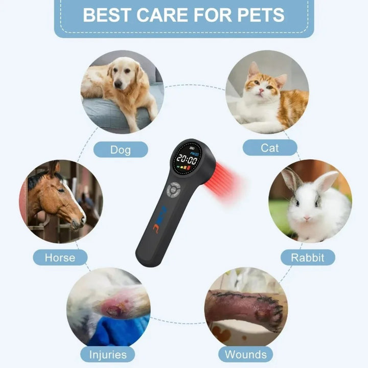 Premium Cold Laser Therapy Device for Pain Relief | 4x808nm & 16x650nm Infrared Light Therapy | Handheld Massager for 