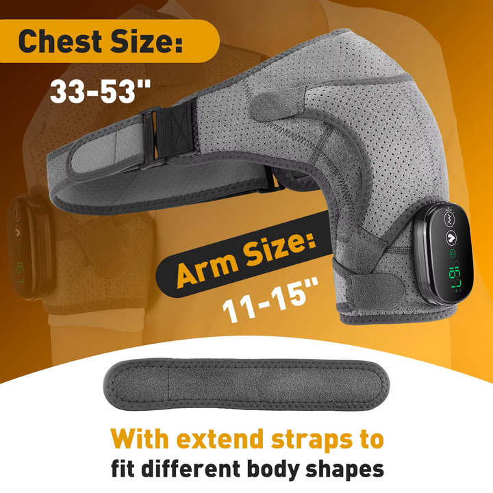 Premium Electrically Heated Shoulder Pads - USB Charging, 3 Heating Levels, 5000mAh Battery, Vibration Massage Device for Pain Relief and Muscle Relaxation