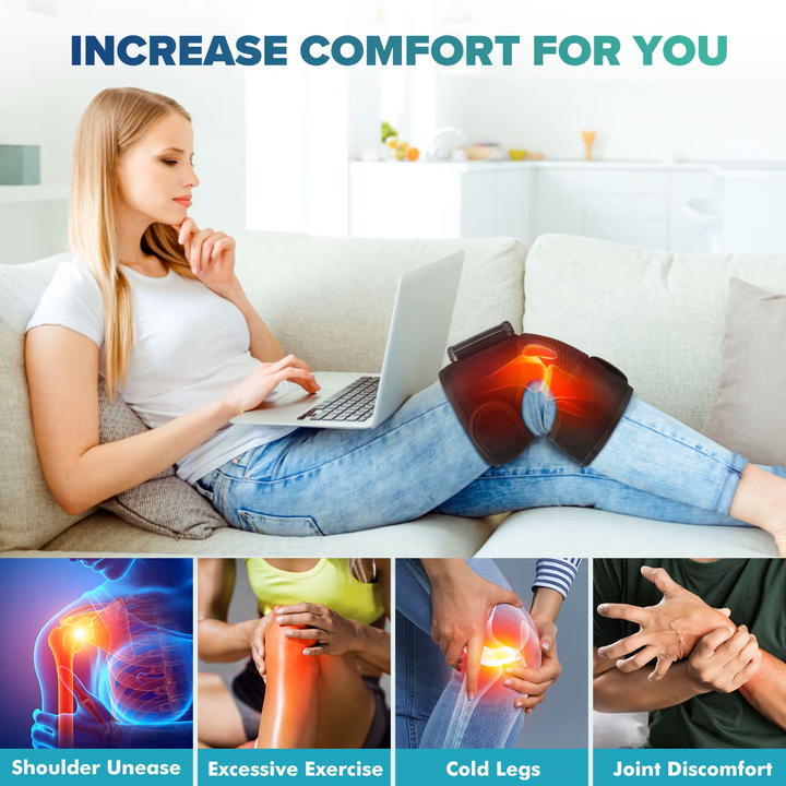 Premium Electrically Heated Shoulder Pads - USB Charging, 3 Heating Levels, 5000mAh Battery, Vibration Massage Device for Pain Relief and Muscle Relaxation