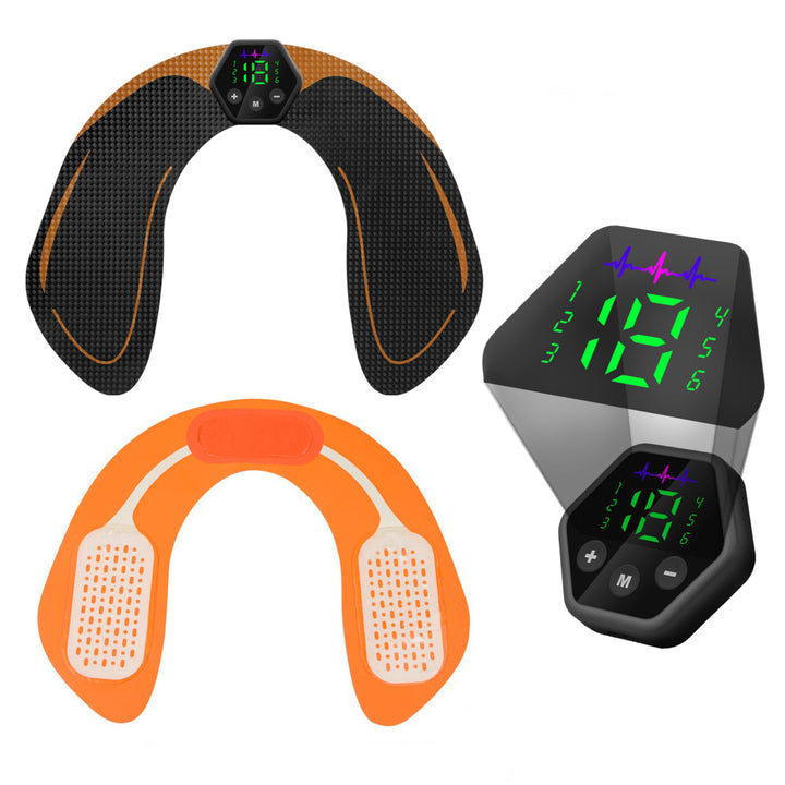 Premium EMS Muscle Stimulator Abdominal Hip Trainer with LCD Display | USB Rechargeable Fitness Toner for Body Slimming & 
