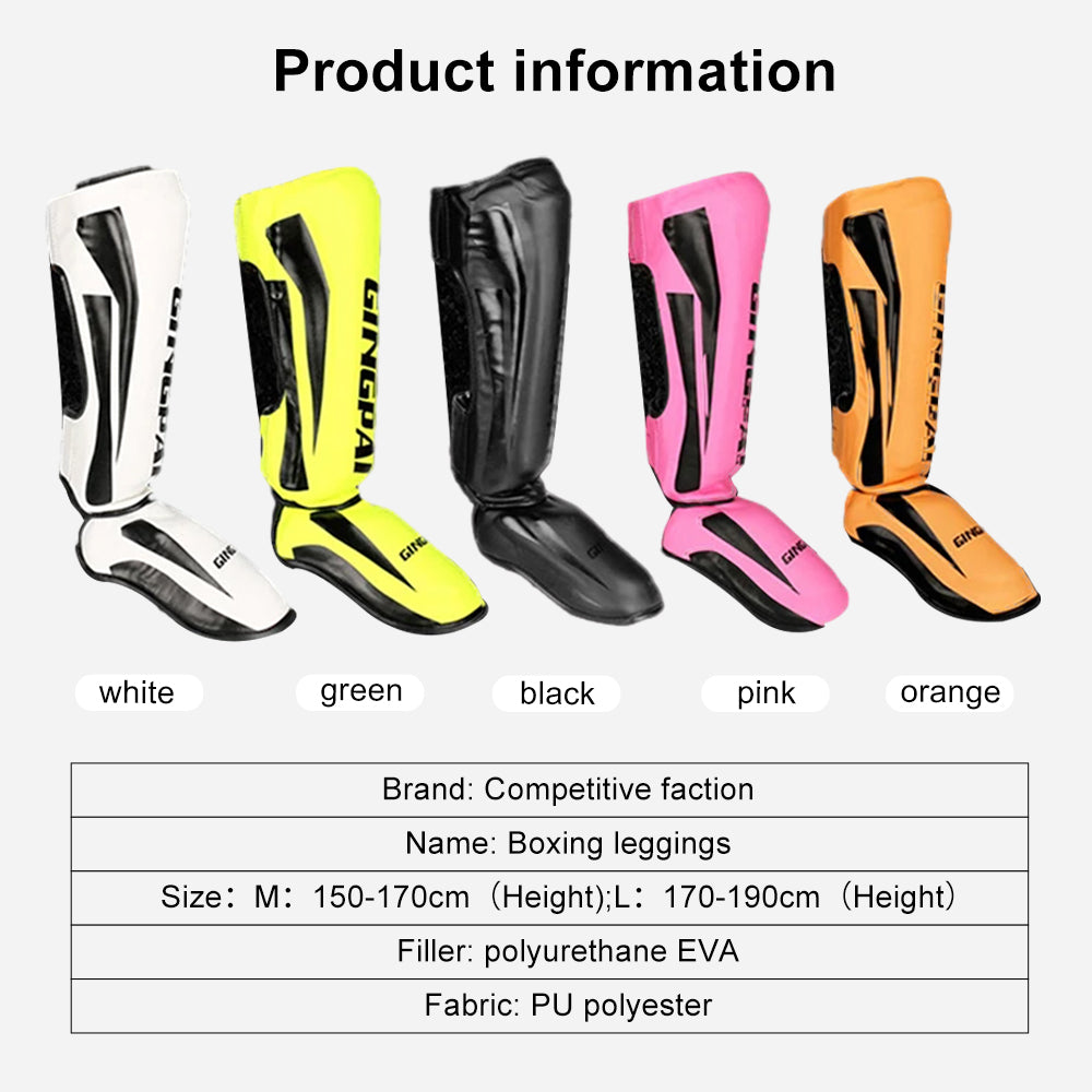 Premium Kickboxing Shin Guard Pads – Muay Thai, Boxing, MMA Leg Protector, Sanda, Wushu, Taekwondo Ankle Guards for Men 