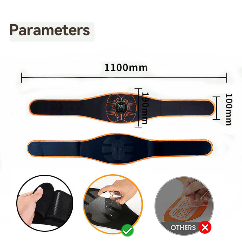Premium ABS Muscle Stimulator EMS Abdominal Trainer – USB Rechargeable Vibration Fitness Belt for Home Gym, 10 Modes, 30 